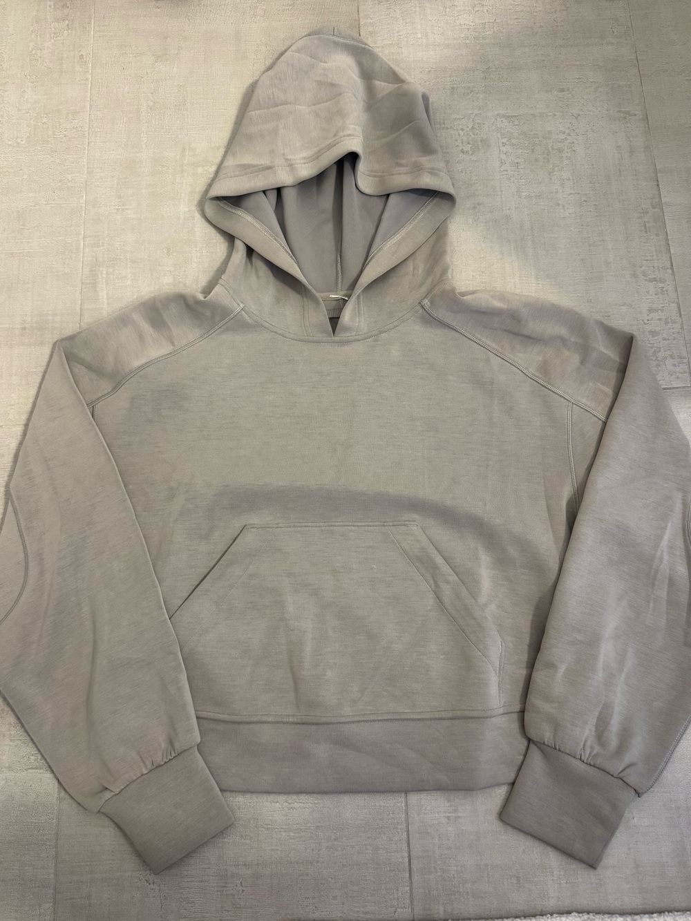 Lululemon Softstream Light Grey Cropped Hoodie.
